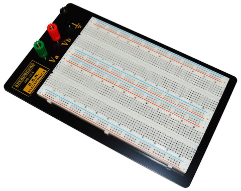1,660 Tie Point Solderless Breadboard Kit With Sturdy Metal Backing And 3 Binding Posts on white background