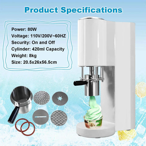 Grab This Awesome Compact Electric Ice Cream Maker Machine For Sweet Gelato Creations with stainless steel components and 420ml cylinder.