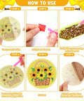 Bee Themed Diamond Painting Coasters Kit With Holder Eight Pattern Coasters Featuring Bee Gnome And Sunflower Designs For Adults DIY Craft Gift Supplies Drill Pen Diamond Tray And Glue Included how-to use step-by-step instructions