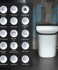 Slick Smart Toilet With 1.28 Gpf Dual Flush And Auto Open Close Lid Driven By Foot Sensor 1000g MAP Flush Rating automatic features.