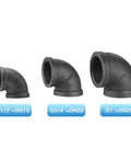Three Quarter Inch Pipe Fitting Elbow Set, 20 Pack, Gray Cast Malleable Iron Threaded Elbows DN20 For DIY Plumbing comparison