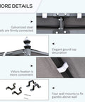Detailed view of 10x10 Steel Outdoor Pergola Gazebo With Weather Resistant Canopy, UV Shield Fabric And Drainage Holes, showing galvanized nails, gourd decoration, Velcro fixation, and wall mounts.