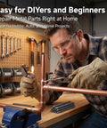 Man using Low Temperature Welding Rods For Aluminum, Stainless Steel, And Iron, Pro Grade Easy Melt Repair For Beginners And Pros.