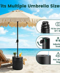 Tough As Nails 90lb Water Filled Patio Umbrella Base With Built In Ice Cooler 3 In 1 Outdoor Table, fits multiple umbrella sizes