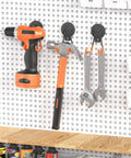 Heavy Duty Magnetic Hook Set Three Pack with Double Hanging Design for Garage Tools and Hoses 2.6 Inch Industrial Utility Hangers