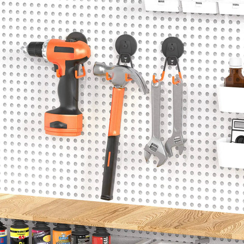 Heavy Duty Magnetic Hook Set Three Pack with Double Hanging Design for Garage Tools and Hoses 2.6 Inch Industrial Utility Hangers
