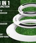 Golf Putting Ring Set For Indoor And Outdoor Practice 3 Piece Training Kit with Ramp Ring and Reducers on grass