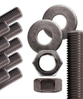 Unfinished One Quarter Inch 36 Inch Coarse Threaded Rods UNC 20 TPI All Thread Rods ASTM A307 Grade A Standard Pack of 10 With 20 Hex Nuts and 20 Flat Washers Built For Tough Jobs And Quick Fixes