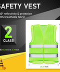 30 Pack Reflective Hi Viz Safety Vests For Men And Women, Mesh Adjustable Work Vests with Neon Green Strips, Fluorescent Green, 25.2 X 26.77 Inches.