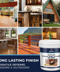 Water Based Wood Stain And Sealer In One Fast Dry Non Toxic Coating For Indoor Outdoor Applications on various wood surfaces.