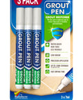3 pack Grout Pen Tile Marker For Waterproof Grout Paint And Sealer In Winter Grey No Scrub Needed With Narrow 5mm Tip