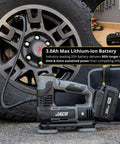20V Cordless Tire Inflator Portable Air Compressor Pump With 3Ah Max Li Ion Battery inflating car tire