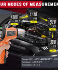 Infrared Thermometer Gun Non Contact Digital Laser Temp Tool Pro Grade With Emissivity Adjustable measuring engine temperature