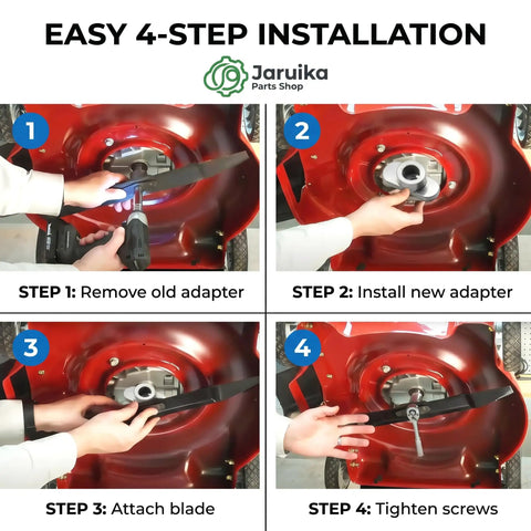 Easy installation steps for Heavy Duty 7/8 Inch Blade Adapter For MTD Troy-Bilt Cub Cadet Craftsman Lawn Mower Deck Replacement 748-0376E.