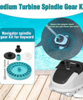 Navigator Spindle Gear Turbine Repair Kit For Hayward Navigator Pool Vacuum Gear Box AXV079VP Replacement Parts shown by poolside