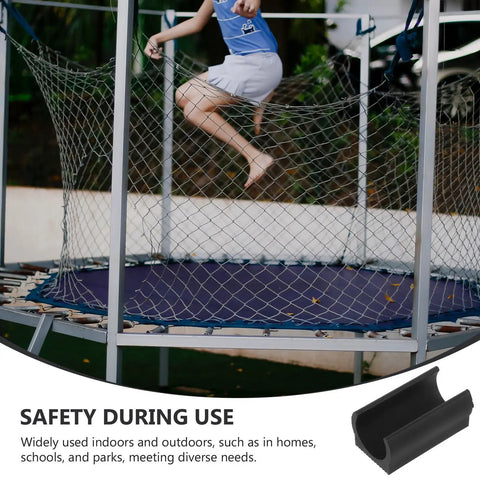 Trampoline with U Shaped Plastic Furniture Foot Protectors Set 20 Pcs Easy Install Chair Leg Floor Glides for Hardwood Floors visible