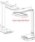 Diagram of a LED Desk Lamp With Large 7.4 Inch Panel Seamless Dimming Of Brightness And Color Temperature From 2700K To 6500K