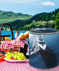 Yacht Insulated Cooler Backpack With Leakproof Waterproof Soft Cooler Bag, camping picnic scene with fruit and wine