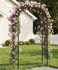Rustproof Metal Garden Arch Trellis With PE Coating, Easy Assembly, 7.9 Ft High By 4 Ft Wide, Yard Ready Climbing Plant Support