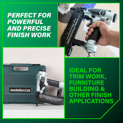 18 Gauge Brad Nailer For Trim And Furniture Finishing, Pro-Preferred Lightweight Pneumatic Power Nailer with Case