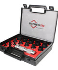 16 Piece Hollow Punch Set For Leather, Vinyl, Cloth And Light Metal With Pro Grade ID And OD Sizes in case, for gaskets and washers