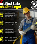 Worker holding 1 Inch Nylon Sling Sleeve Wear Pad With Hook And Loop Closure For Abrasion Protection, Made In USA