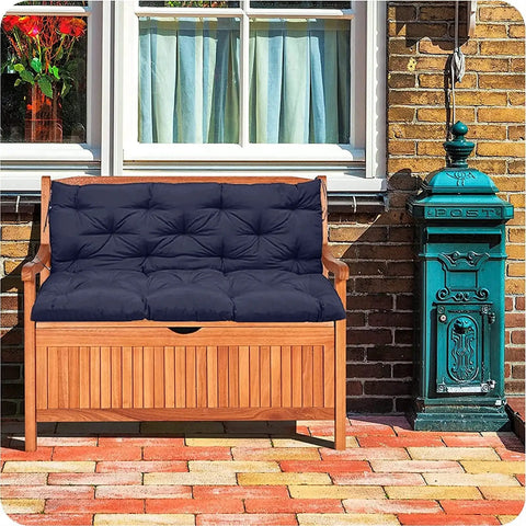 Outdoor Porch Swing Cushion Replacement For 2 To 3 Seater Benches With Backrest Waterproof Polyester Fabric Washable Easy Cleanup Non Fading And Breathable All Weather Patio Bench Cushions For Garden Or Patio