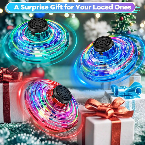 Ultra Cool Kids Flying Drone Toy For Indoor Outdoor Fun 2026 Upgrade LED Fidget Spinner with colorful lights near gifts