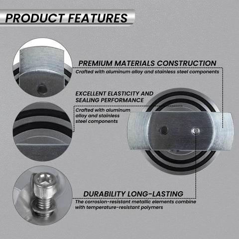 Ford 7.3L Powerstroke Dipstick Adapter Repair Kit showcasing material construction and sealing components.