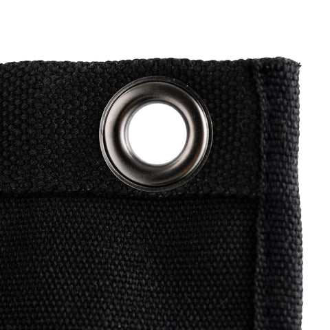 Close-up of grommet on Heavy Duty 24 oz Canvas Large Wrench Roll Tool Bag For Large Wrenches With 3 Grommets For Hanging Storage, Padded Handle