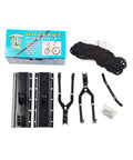 Bike Hoist For Garage Storage Ceiling Lift With 100 Lb Capacity Easy Install Rubber Coated Hooks shown disassembled with parts and packaging.