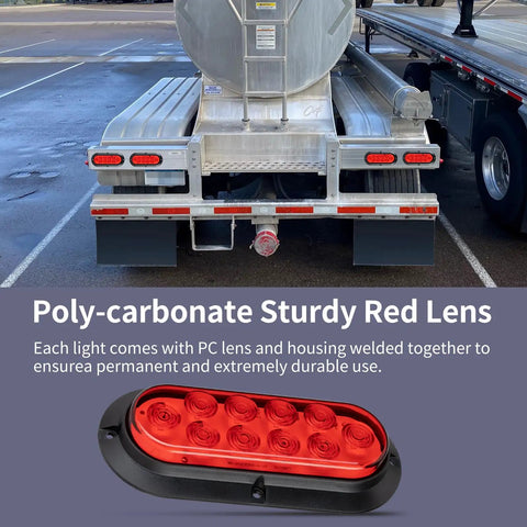 Rear view of truck showing All In One 6 Inch Oval LED Trailer Lights Kit Two Pack With Ten High Brightness LEDs for trailers.