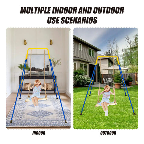Heavy Duty Metal A Frame Swing Stand For Baby With Foldable Frame Indoor Outdoor Hammock Chair Stand Non Slip Feet