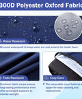 Outdoor Chair Cushions Set Twenty Four By Twenty Four Inch Deep Seat And Twenty Five By Twenty Two And A Half Inch Back Cushion Waterproof Fade Resistant Navy Blue With Ties And Handy Carry Handle For Patio Furniture Built To Last All Weather highlighting water-resistance and easy care features