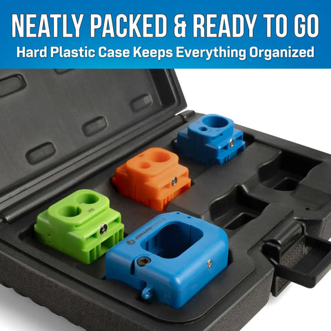 Microduct Slitting Tool Kit For 7 Mm To 20 Mm Ducts Six Diameter Coverage Clean Precise Cuts Ultra Lightweight Under 6 Oz Compact Field Ready With Tether Hole in hard plastic case