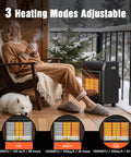 Outdoor Propane Heater Portable 6000 To 18000 BTU With Three Settings For Patio Cordless Tip Over Protection Ultra Quiet Heat