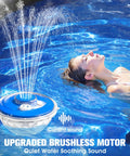 Two In One Floating Pool Fountain With Lights For Inground And Above Ground Pools LED Underwater Light Show in action