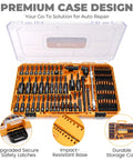 Beefy 86 Piece Magnetic Nut Driver Set And Impact Driver Bits With Quarter Inch Drive Sockets Metric And SAE in case