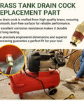 Easy Install 1/4 Inch NPT Manual Air Compressor Drain Valve Replacement displayed with a red air tank in a workshop setting.