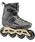 Lightning 90 Men's Urban Inline Skate with Memory Buckle Closure and Extra Lacing, anthracite and taupe, side view