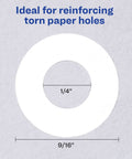 Self Adhesive Hole Reinforcement Stickers For One Quarter Inch Punches White Non Printable Reinforcement Labels For Three Hole Pages