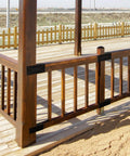 Installed Heavy Duty 4 Pack Rafter Brackets Kit 4x4 Inches Actual 3.6x3.6 Built To Last Steel Pergola Connectors on wooden gazebo