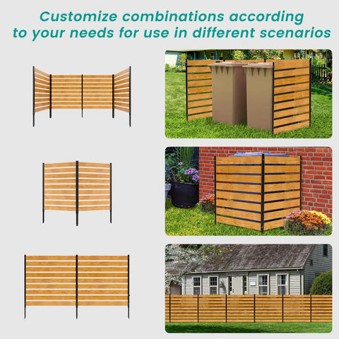 Privacy Screen Fence Outdoor Two Panels 48 Inch Wide 48 Inch High Wood Enclosure For Air Conditioner No Dig Pool Equipment Outdoor Hider And Trash Can Shelter Garden Privacy Screen in backyard setup