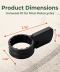 Heavy Duty Universal Motorcycle Throttle Grip Pair With Thumb Accelerator showing dimensions 2.76" x 1.46" x 1.34".
