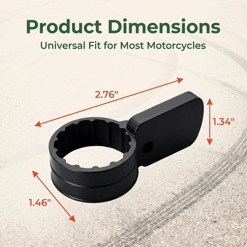 Heavy Duty Universal Motorcycle Throttle Grip Pair With Thumb Accelerator showing dimensions 2.76" x 1.46" x 1.34".