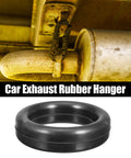 Top Grade Universal 4 Pcs Exhaust Hanger Kit With 70 Mm Outside Diameter And 50 Mm Inner Bushing For Smooth Tail Pipe Mount and Solid Muffler Support On Any Car: black rubber hanger close-up