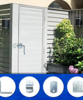 Top Shelf Galvanized Steel Trailer Gate Latch Hardware Four Piece Set With Curved Plates Handles And Side Brackets on a garden gate.