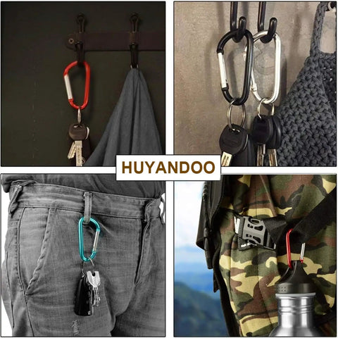 3 Inch Aluminum Alloy Carabiner Clip With D Ring And Spring Snap Hook Grab And Go Keychain Clip Colorful 2 Pack For Keys Lanyard Backpacks And Outdoor Gear For Everyday Carry shown in use