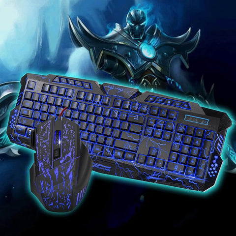 Legit Top Shelf Gaming Keyboard And Mouse Combo Featuring Kickass RGB Backlit Mechanical Switches And Smooth Plug In Usb Layout For PC And Laptop Quiet Typing Beast Mode Ready with blue accents.