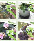 6.9 Inch Bypass Pruning Shears With Sharp SK5 Steel Blade For Roses Plants Flowers And Fruits Handheld Garden Clippers In Use